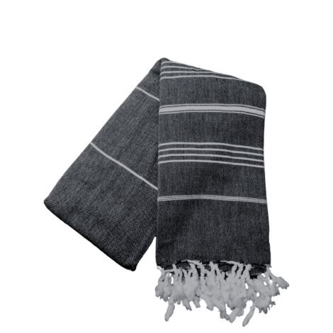 Tyrkisk sengetæppe sort og hvid hammam til enkeltseng