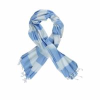 Tynde strandhåndklæder brede striber i blå og hvid i bomuld