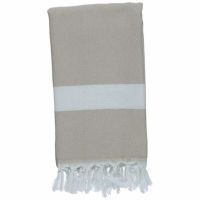 handklaeder-beige hammam med vævet diamant mønster hvid stribe