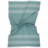 hammam-handklaede-gron 100X175 med hvide striber