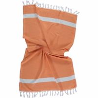 Orange håndklæder hammam 100x175 vævet med orange og hvid tråd