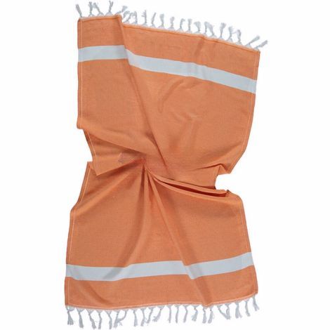 Orange håndklæder hammam 100x175 vævet med orange og hvid tråd