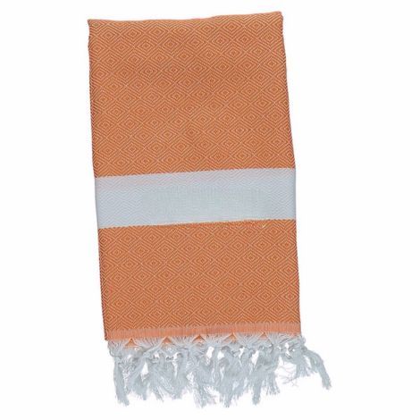 Orange håndklæder med frynser i ægte hammam stil