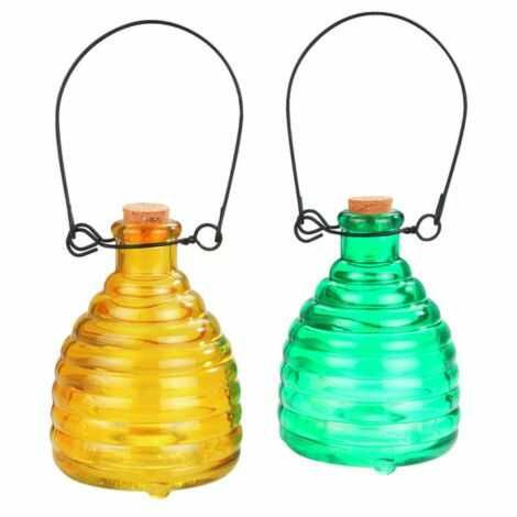 Hvepsefanger i glas sæt med 2 stk 1 gul og 1 grøn