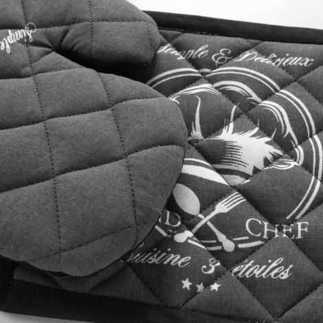 grydelap-grå-med-print-og-ovnhandske-grå-med-print-grand-chef-og-kokkehue,-ske-og-gaffel