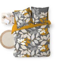 Sengetøj med blade til dobbeltdyne 240x220