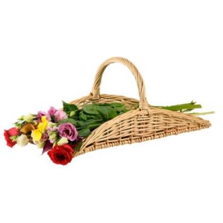 pileflet kurv med hank til blomster, urter og dekoration
