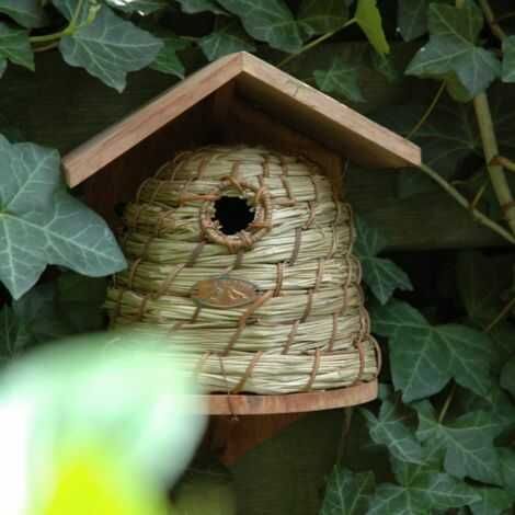 blåmejse redekasse hængt på i træ i haven til blåmejsen
