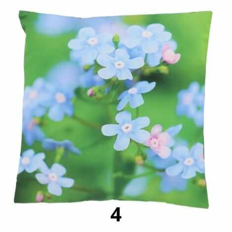 Udendørs puder med blomster forglemmigej 40x40 i vandafvisende polyester nr. 4