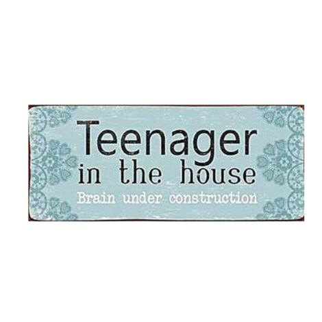Se Metalskilt - Teenager in the house hos Egesgaves Brugskunst