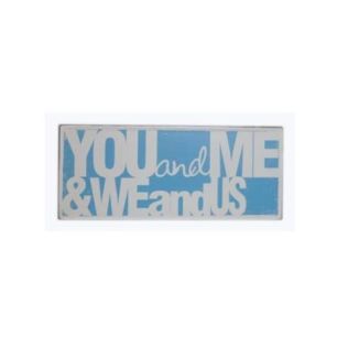 Emaljeskilt You and me til pynt og dekoration