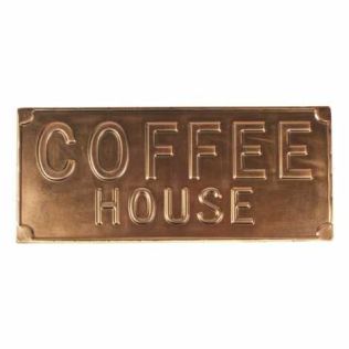 Sødt skilt Coffee house i messing look kaffe hus til ophæng ved kaffe hjørnet i køkkenet