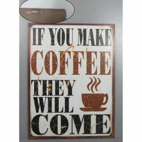 Emaljeskilt til køkkenet if you make coffee til dekoration