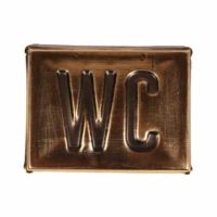 WC skilt messing look til ophæng på dør