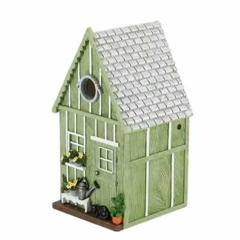 Blåmejse fuglehus designet som et haveskur