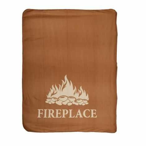 Polyester plaid brun med printet motiv blødt fleece tæppe til haven