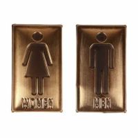 Toiletskilt messing med mand eller dame men og women