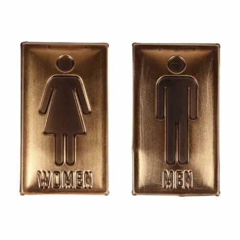 Toiletskilt messing med mand eller dame men og women