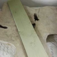 Antique green kalkmaling vintage paint malet op på et bræt