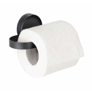 Toiletpapirholder sort til væg selvklæb med toiletpapir på