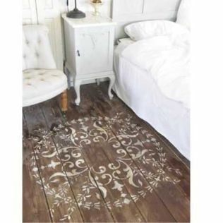 Stor stencil i plast med smukt mønster til maling og dekoration på gulv, vægge eller større møbler