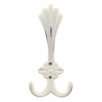 Knage hvid creme rustikt look til væg med 2 knager