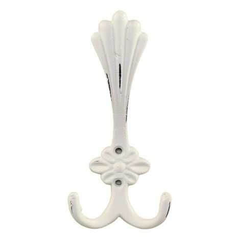 Knage hvid creme rustikt look til væg med 2 knager