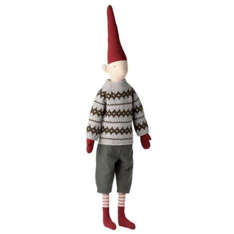 Maileg nissedreng stor i fint juletøj