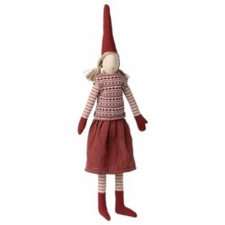 Maileg medium nisse marie i fint juletøj klar til pynt og dekoration ved juletid
