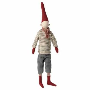 Maileg nisse medium morten i fint juletøj