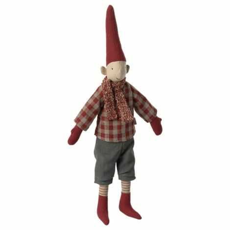 Maileg nisser 31 cm. pixi mini dreng i flot juletøj