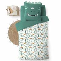 Sengetøj med dyr voksen 140x200 cm  motiv af dinosaur i bomuld