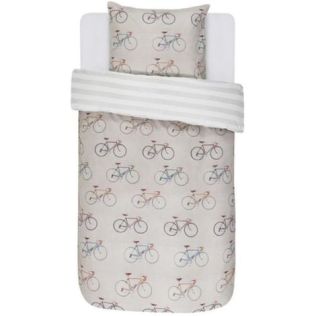 Covers & co sengetøj 140x200 beige med cykler og striber