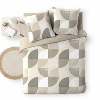 240x220 sengetøj i beige og brune farver i lækker blød mikrofiber polyester - fransk flonel