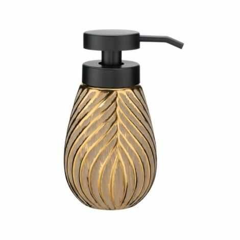 Guld sæbedispenser med sort pumpe Idro fra wenko