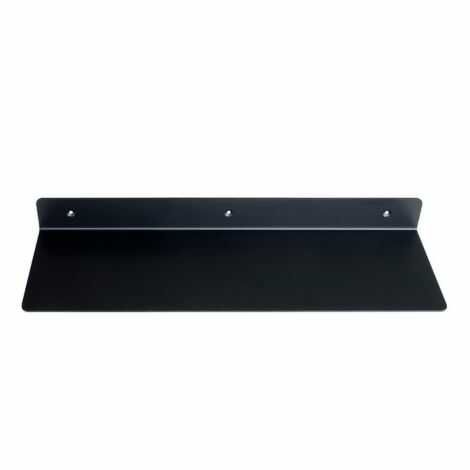 Væghylde metal sort 40 cm lang egnet som sengebord, badeværelseshylde eller i køkkenet