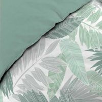 Mønstret sengetøj 240x220 hvor blade mønstret ses tæt på