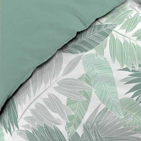 Mønstret sengetøj 240x220 hvor blade mønstret ses tæt på