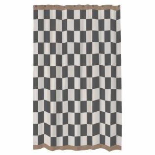 Ternet badeforhæng 150x200 cm. retro fra Mette Ditmer i grå og råhvid