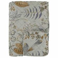Quiltet vattæppe med blomster mønster opal farvet 180x130