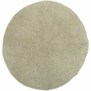 Rund bademåtte beige Ø 80 cm. med skridsikker bagside til badeværelsesgulvet