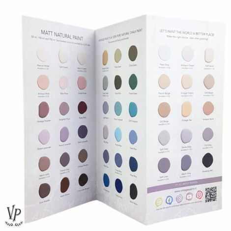 Vintage paint farvekort med 69 farver af kalkmaling printet version