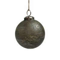 Julekugler glas mellem antik mat grå grøn Ø 10 cm. til ophæng og dekoration til jul