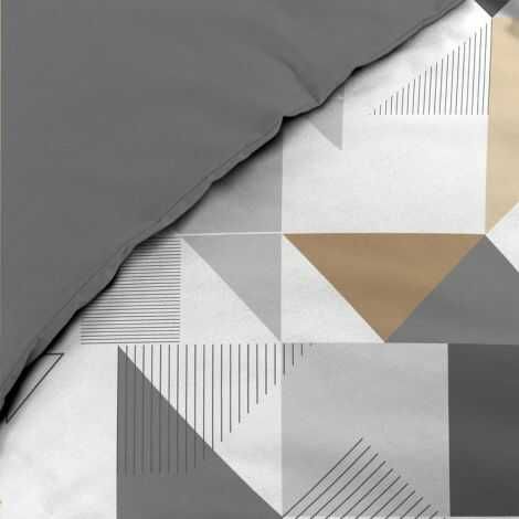 140x200 sengetøj geometrik mønster ses tæt på