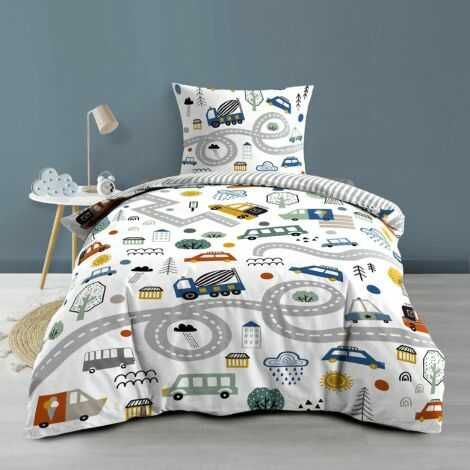 sengetøj-børn-140x200-lagt-på-enkeltdyne-på-drenge-børneværelset