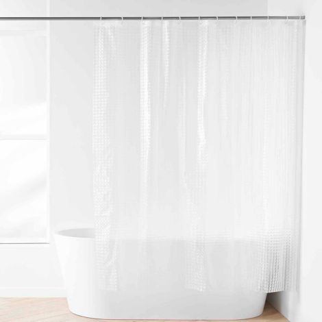 Gennemsigtig badeforhæng i plast, peva 180x200 cm