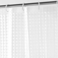 Gennemsigtig badeforhæng i plast 180x200 med 3D effekt