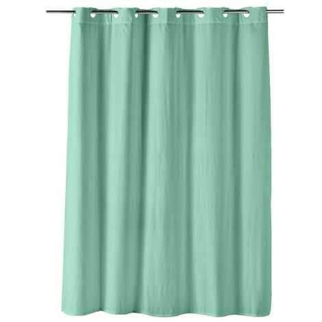 Badeforhæng med integrerede øjer 180x200 cm grøn i polyester