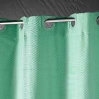 Badeforhæng med integrerede øjer 180x200 set tæt på