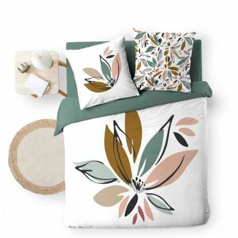 Dobbelt sengetøj 240x220 med blomst design i ren bomuld